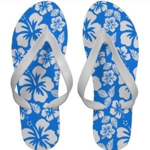 Havaianas Hibiscus Blue and White Flip Flop Sandals